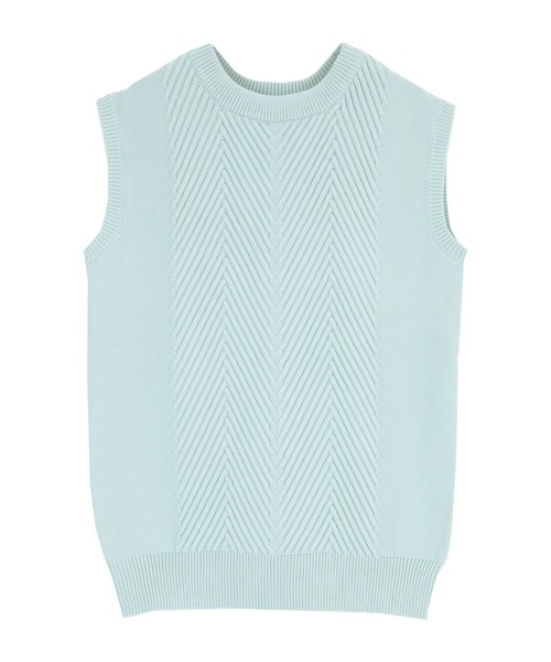 titivate（ティティベイト）の「ﾊﾞｯｸｽﾘｯﾄﾍﾘﾝﾎﾞｰﾝﾆｯﾄﾍﾞｽﾄ（ベスト・レディース・アイボリー/ライトグリーン/グレイッシュベージュ/ブラウン/ブラック・S/M/L）」の9枚目の写真