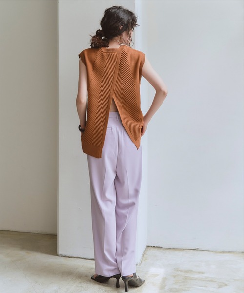 titivate（ティティベイト）の「ﾊﾞｯｸｽﾘｯﾄﾍﾘﾝﾎﾞｰﾝﾆｯﾄﾍﾞｽﾄ（ベスト・レディース・アイボリー/ライトグリーン/グレイッシュベージュ/ブラウン/ブラック・S/M/L）」の17枚目の写真