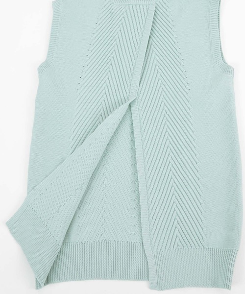 titivate（ティティベイト）の「ﾊﾞｯｸｽﾘｯﾄﾍﾘﾝﾎﾞｰﾝﾆｯﾄﾍﾞｽﾄ（ベスト・レディース・アイボリー/ライトグリーン/グレイッシュベージュ/ブラウン/ブラック・S/M/L）」の18枚目の写真