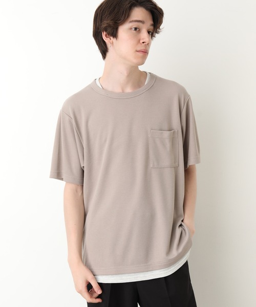 JUNRED（ジュンレッド）の「フェイクレイヤードTシャツ（Tシャツ/カットソー・メンズ・ベージュ/ネイビー/ブルー・LL/M/L）」の6枚目の写真