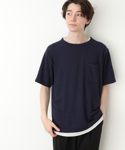 JUNRED（ジュンレッド）の「フェイクレイヤードTシャツ（Tシャツ/カットソー・メンズ・ベージュ/ネイビー/ブルー・LL/M/L）」の10枚目の写真