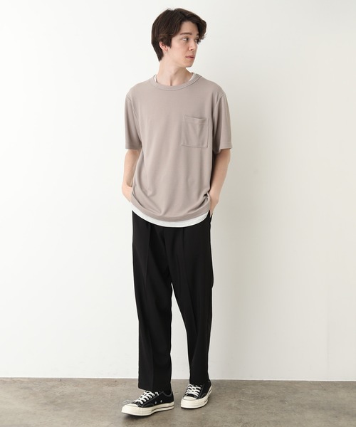 JUNRED（ジュンレッド）の「フェイクレイヤードTシャツ（Tシャツ/カットソー・メンズ・ベージュ/ネイビー/ブルー・LL/M/L）」の13枚目の写真