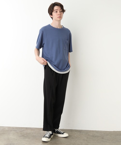 JUNRED（ジュンレッド）の「フェイクレイヤードTシャツ（Tシャツ/カットソー・メンズ・ベージュ/ネイビー/ブルー・LL/M/L）」の15枚目の写真