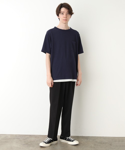 JUNRED（ジュンレッド）の「フェイクレイヤードTシャツ（Tシャツ/カットソー・メンズ・ベージュ/ネイビー/ブルー・LL/M/L）」の16枚目の写真