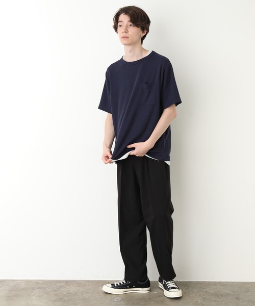 JUNRED（ジュンレッド）の「フェイクレイヤードTシャツ（Tシャツ/カットソー・メンズ・ベージュ/ネイビー/ブルー・LL/M/L）」の17枚目の写真