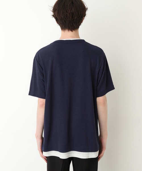 JUNRED（ジュンレッド）の「フェイクレイヤードTシャツ（Tシャツ/カットソー・メンズ・ベージュ/ネイビー/ブルー・LL/M/L）」の20枚目の写真