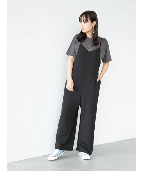 Green Parks(グリーンパークス)の「リラックスサロペット*(サロペット/オーバーオール・レディース・ブラック/ベージュ・FREE)」の21枚目の写真