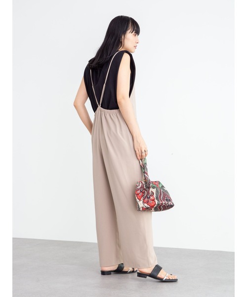 Green Parks(グリーンパークス)の「リラックスサロペット*(サロペット/オーバーオール・レディース・ブラック/ベージュ・FREE)」の9枚目の写真