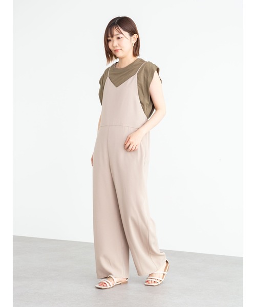 Green Parks(グリーンパークス)の「リラックスサロペット*(サロペット/オーバーオール・レディース・ブラック/ベージュ・FREE)」の6枚目の写真