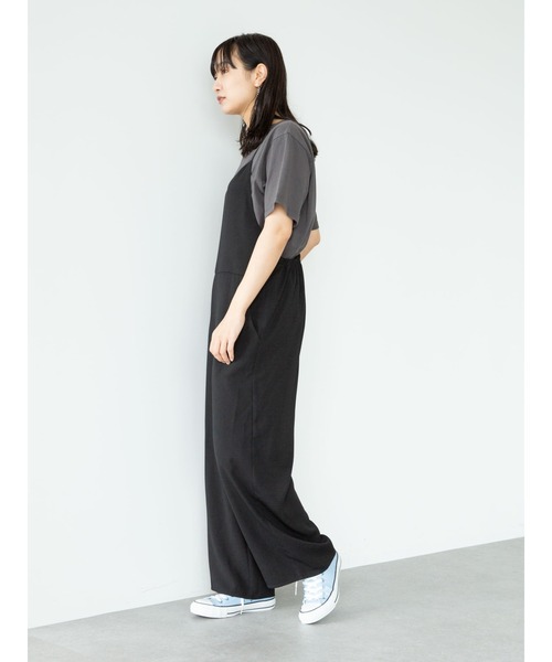 Green Parks(グリーンパークス)の「リラックスサロペット*(サロペット/オーバーオール・レディース・ブラック/ベージュ・FREE)」の12枚目の写真