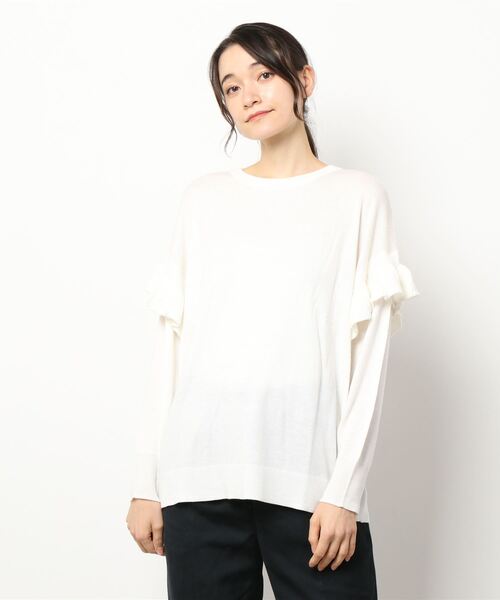 BDONNA（ビドンナ）の「12Gルーズニットプルオーバー（ニット/セーター・レディース・ブルー/ベージュ/オフホワイト・MEDIUM）」の2枚目の写真