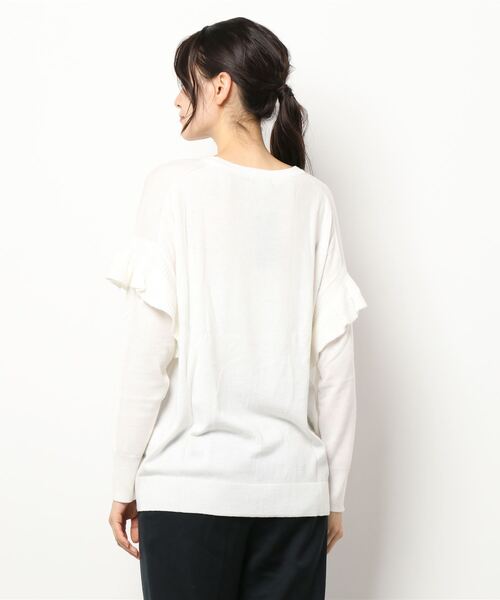 BDONNA（ビドンナ）の「12Gルーズニットプルオーバー（ニット/セーター・レディース・ブルー/ベージュ/オフホワイト・MEDIUM）」の6枚目の写真