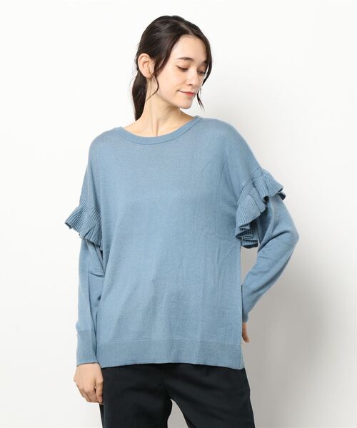 BDONNA（ビドンナ）の「12Gルーズニットプルオーバー（ニット/セーター・レディース・ブルー/ベージュ/オフホワイト・MEDIUM）」の7枚目の写真