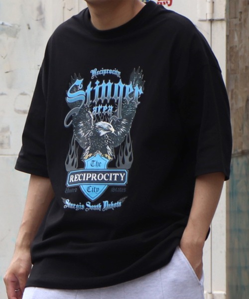 ILL'S(イルズ)の「ILL'S / イルズ エンジェル/イーグル ビッグTシャツ(Tシャツ/カットソー・メンズ・ホワイト/ブラック/ブルー/ホワイト系その他/ブラック系その他/グレー系その他・M/L)」の2枚目の写真