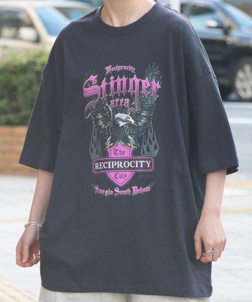 ILL'S(イルズ)の「ILL'S / イルズ エンジェル/イーグル ビッグTシャツ(Tシャツ/カットソー・メンズ・ホワイト/ブラック/ブルー/ホワイト系その他/ブラック系その他/グレー系その他・M/L)」の5枚目の写真