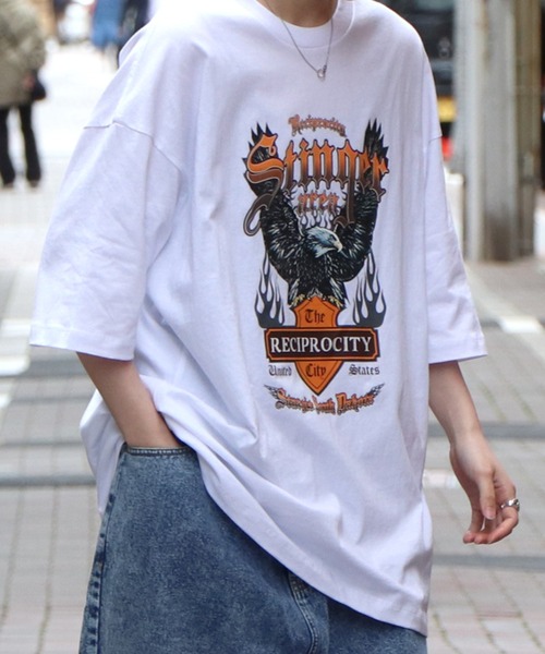 ILL'S(イルズ)の「ILL'S / イルズ エンジェル/イーグル ビッグTシャツ(Tシャツ/カットソー・メンズ・ホワイト/ブラック/ブルー/ホワイト系その他/ブラック系その他/グレー系その他・M/L)」の8枚目の写真