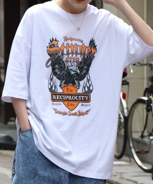 ILL'S(イルズ)の「ILL'S / イルズ エンジェル/イーグル ビッグTシャツ(Tシャツ/カットソー・メンズ・ホワイト/ブラック/ブルー/ホワイト系その他/ブラック系その他/グレー系その他・M/L)」の9枚目の写真