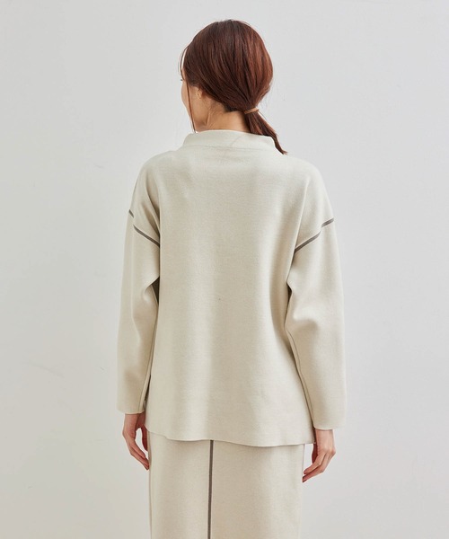 ROPE' PICNIC（ロペピクニック）の「【春まで着られる】Wフェイスボトルネックプルオーバー（ニット/セーター・レディース・チャコールグレー/キナリ/グリーン系その他2・38）」の5枚目の写真