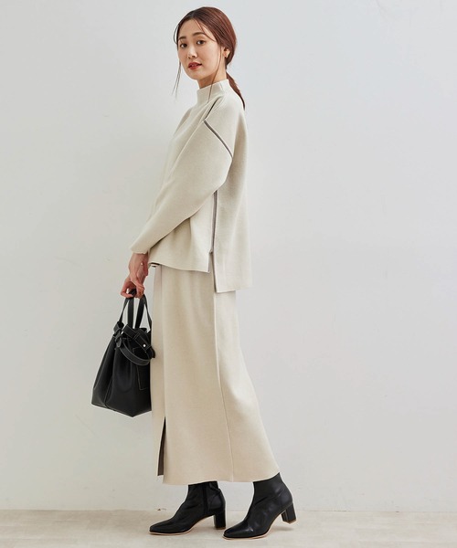 ROPE' PICNIC（ロペピクニック）の「【春まで着られる】Wフェイスボトルネックプルオーバー（ニット/セーター・レディース・チャコールグレー/キナリ/グリーン系その他2・38）」の16枚目の写真