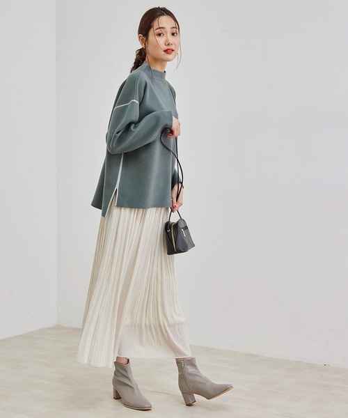 ROPE' PICNIC（ロペピクニック）の「【春まで着られる】Wフェイスボトルネックプルオーバー（ニット/セーター・レディース・チャコールグレー/キナリ/グリーン系その他2・38）」の18枚目の写真