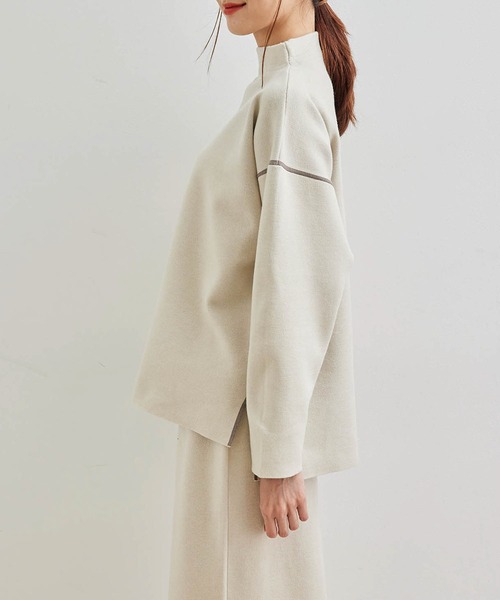 ROPE' PICNIC（ロペピクニック）の「【春まで着られる】Wフェイスボトルネックプルオーバー（ニット/セーター・レディース・チャコールグレー/キナリ/グリーン系その他2・38）」の19枚目の写真