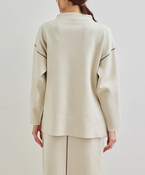 ROPE' PICNIC（ロペピクニック）の「【春まで着られる】Wフェイスボトルネックプルオーバー（ニット/セーター・レディース・チャコールグレー/キナリ/グリーン系その他2・38）」の20枚目の写真