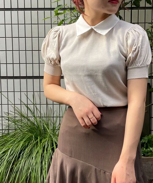 MAJESTIC LEGON（マジェスティックレゴン）の「襟付き2wayニット（ニット/セーター・レディース・ブラック/ブラウン/アイボリー・MEDIUM）」の2枚目の写真