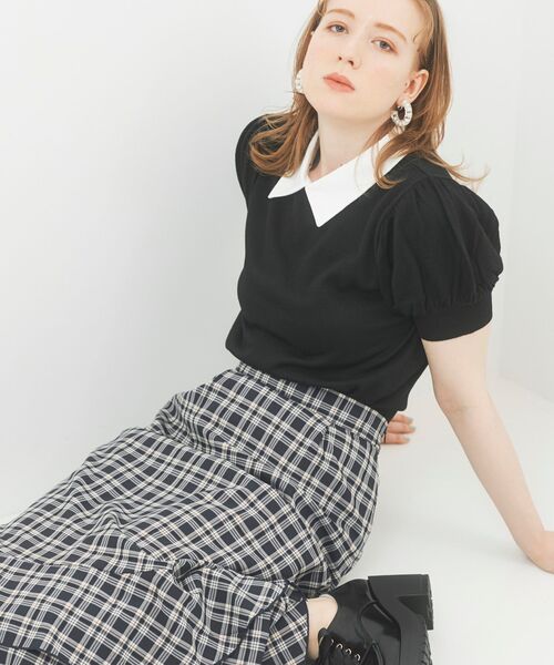 MAJESTIC LEGON（マジェスティックレゴン）の「襟付き2wayニット（ニット/セーター・レディース・ブラック/ブラウン/アイボリー・MEDIUM）」の19枚目の写真