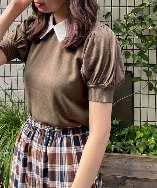 MAJESTIC LEGON（マジェスティックレゴン）の「襟付き2wayニット（ニット/セーター・レディース・ブラック/ブラウン/アイボリー・MEDIUM）」の20枚目の写真