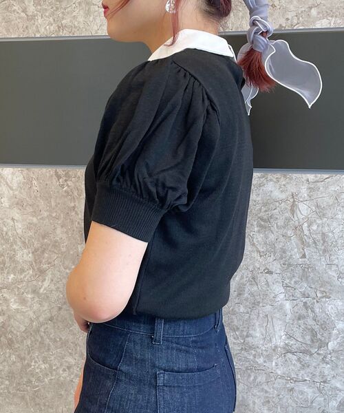 MAJESTIC LEGON（マジェスティックレゴン）の「襟付き2wayニット（ニット/セーター・レディース・ブラック/ブラウン/アイボリー・MEDIUM）」の18枚目の写真