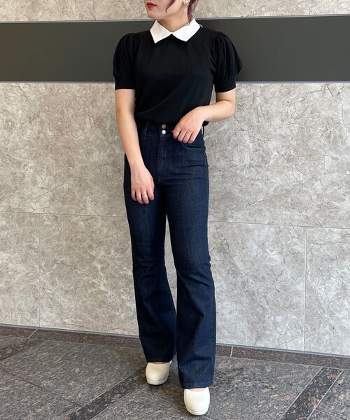 MAJESTIC LEGON（マジェスティックレゴン）の「襟付き2wayニット（ニット/セーター・レディース・ブラック/ブラウン/アイボリー・MEDIUM）」の9枚目の写真