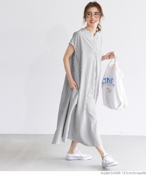 coca（coca）（コカ）の「ストライプスキッパーシャツワンピース（シャツワンピース・レディース・ストライプ・L/M）」の11枚目の写真