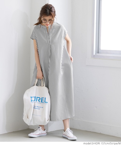 coca（coca）（コカ）の「ストライプスキッパーシャツワンピース（シャツワンピース・レディース・ストライプ・L/M）」の13枚目の写真