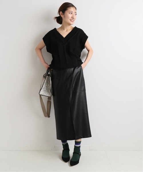 IENA（イエナ）の「フェイクレザー タイトスカート◆（スカート・レディース・ブラウン/ブラック・34/36/38）」の15枚目の写真