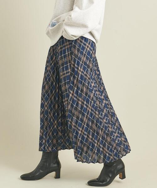 BEAUTY&YOUTH UNITED ARROWS(ビューティーアンドユースユナイテッドアローズ)の「【WEB限定】by ※チェックプリーツスカート -ウォッシャブル- ∴(スカート・レディース・ブラック/ネイビー/ナチュラル・FREE)」の3枚目の写真
