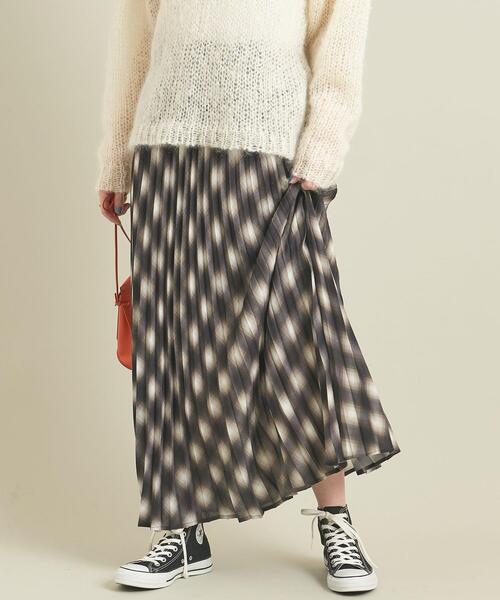 BEAUTY&YOUTH UNITED ARROWS(ビューティーアンドユースユナイテッドアローズ)の「【WEB限定】by ※チェックプリーツスカート -ウォッシャブル- ∴(スカート・レディース・ブラック/ネイビー/ナチュラル・FREE)」の4枚目の写真