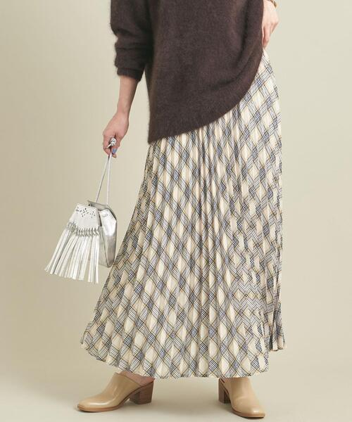 BEAUTY&YOUTH UNITED ARROWS(ビューティーアンドユースユナイテッドアローズ)の「【WEB限定】by ※チェックプリーツスカート -ウォッシャブル- ∴(スカート・レディース・ブラック/ネイビー/ナチュラル・FREE)」の9枚目の写真