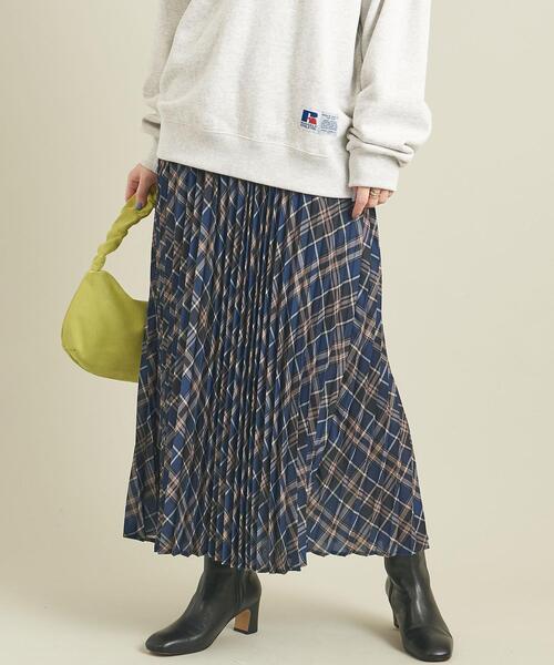 BEAUTY&YOUTH UNITED ARROWS(ビューティーアンドユースユナイテッドアローズ)の「【WEB限定】by ※チェックプリーツスカート -ウォッシャブル- ∴(スカート・レディース・ブラック/ネイビー/ナチュラル・FREE)」の13枚目の写真