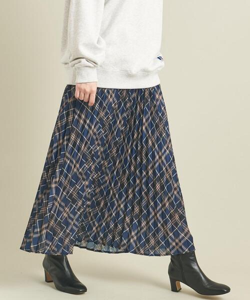 BEAUTY&YOUTH UNITED ARROWS(ビューティーアンドユースユナイテッドアローズ)の「【WEB限定】by ※チェックプリーツスカート -ウォッシャブル- ∴(スカート・レディース・ブラック/ネイビー/ナチュラル・FREE)」の14枚目の写真