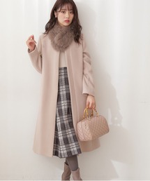 PROPORTION BODY DRESSING | ファー付きノーカラーコート / 1211252007(ノーカラーコート)