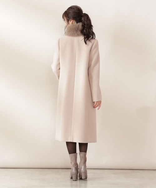 PROPORTION BODY DRESSING（プロポーションボディドレッシング）の「ファー付きノーカラーコート / 1211252007（ノーカラーコート・レディース・ブラック/グレー/ダークベージュ・SMALL/MEDIUM/X-SMALL）」の4枚目の写真