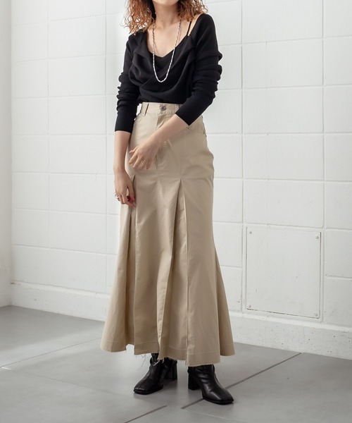 mystic（ミスティック）の「タックフレアスカート（スカート・レディース・ブラック/ベージュ/オリーブ・1/2）」の8枚目の写真