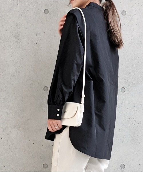 Per sist ence（パーシエンス）の「Per sist ence/パーシエンス　 T/Cツイル ピンタック入りチュニックシャツ（シャツ/ブラウス・レディース・ブラック/オフホワイト/グレイッシュベージュ・FREE）」の18枚目の写真