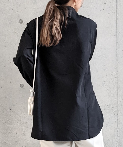 Per sist ence（パーシエンス）の「Per sist ence/パーシエンス　 T/Cツイル ピンタック入りチュニックシャツ（シャツ/ブラウス・レディース・ブラック/オフホワイト/グレイッシュベージュ・FREE）」の21枚目の写真