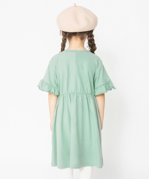 BRANSHES（ブランシェス）の「袖フリルワンピース（ワンピース・キッズ・グリーン/ピンク・110cm/150cm/120cm/100cm/90cm/140cm/130cm）」の7枚目の写真