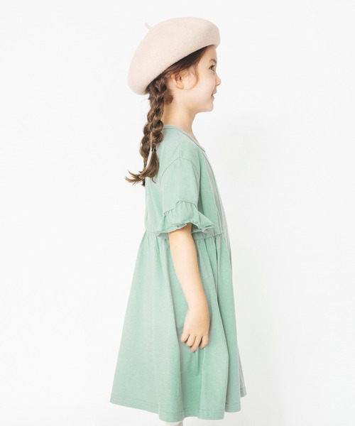 BRANSHES（ブランシェス）の「袖フリルワンピース（ワンピース・キッズ・グリーン/ピンク・110cm/150cm/120cm/100cm/90cm/140cm/130cm）」の6枚目の写真