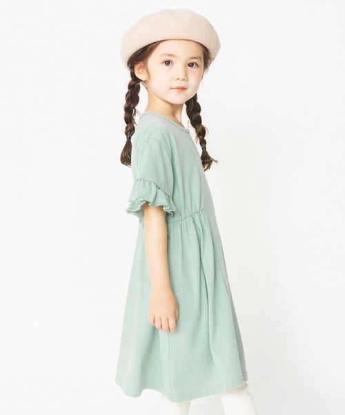 BRANSHES（ブランシェス）の「袖フリルワンピース（ワンピース・キッズ・グリーン/ピンク・110cm/150cm/120cm/100cm/90cm/140cm/130cm）」の5枚目の写真