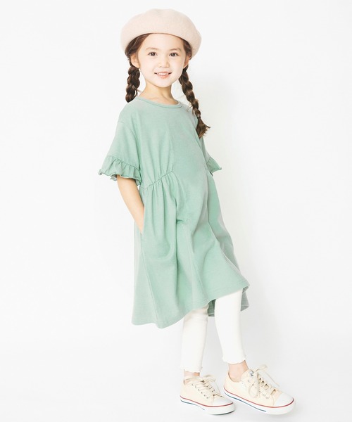 BRANSHES（ブランシェス）の「袖フリルワンピース（ワンピース・キッズ・グリーン/ピンク・110cm/150cm/120cm/100cm/90cm/140cm/130cm）」の9枚目の写真