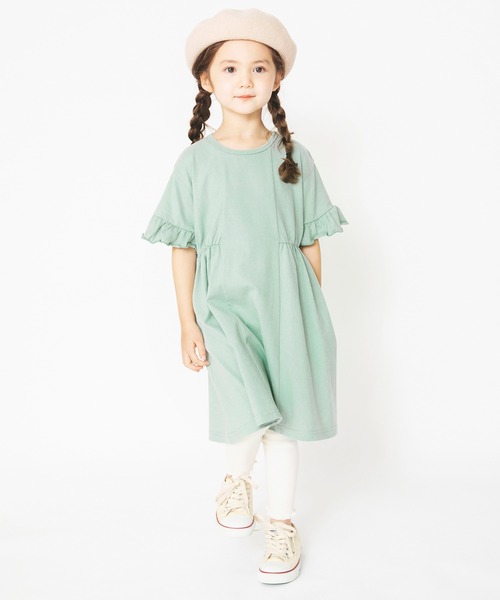 BRANSHES（ブランシェス）の「袖フリルワンピース（ワンピース・キッズ・グリーン/ピンク・110cm/150cm/120cm/100cm/90cm/140cm/130cm）」の8枚目の写真