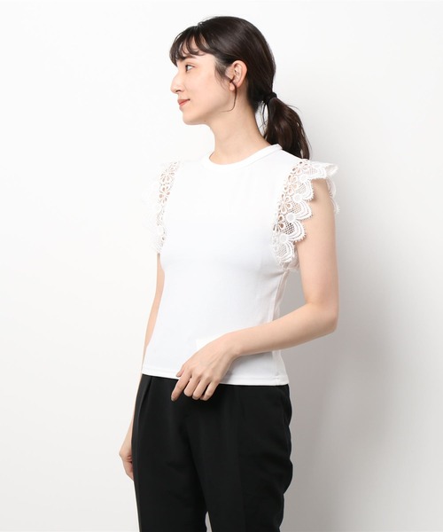 DURAS(デュラス)の「ショルダーレーストップス(Tシャツ/カットソー・レディース・ホワイト/ブラック・FREE)」の19枚目の写真